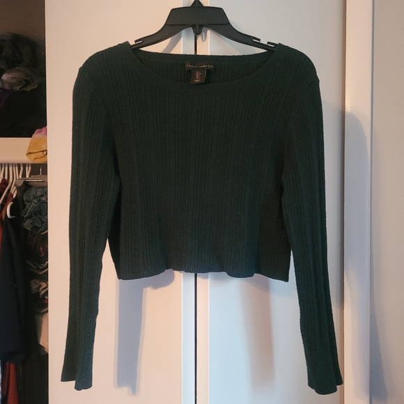 Hunter Green House of Harlow Cropped Sweater Soft - Picture 1 of 6
